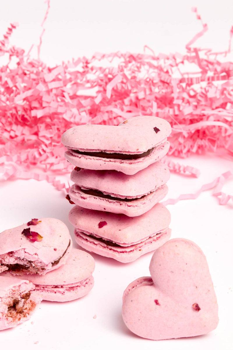 Rose Chocolate Valentine's Macaron Hearts