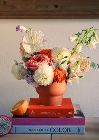 Terracotta Sunset Compote Arrangement