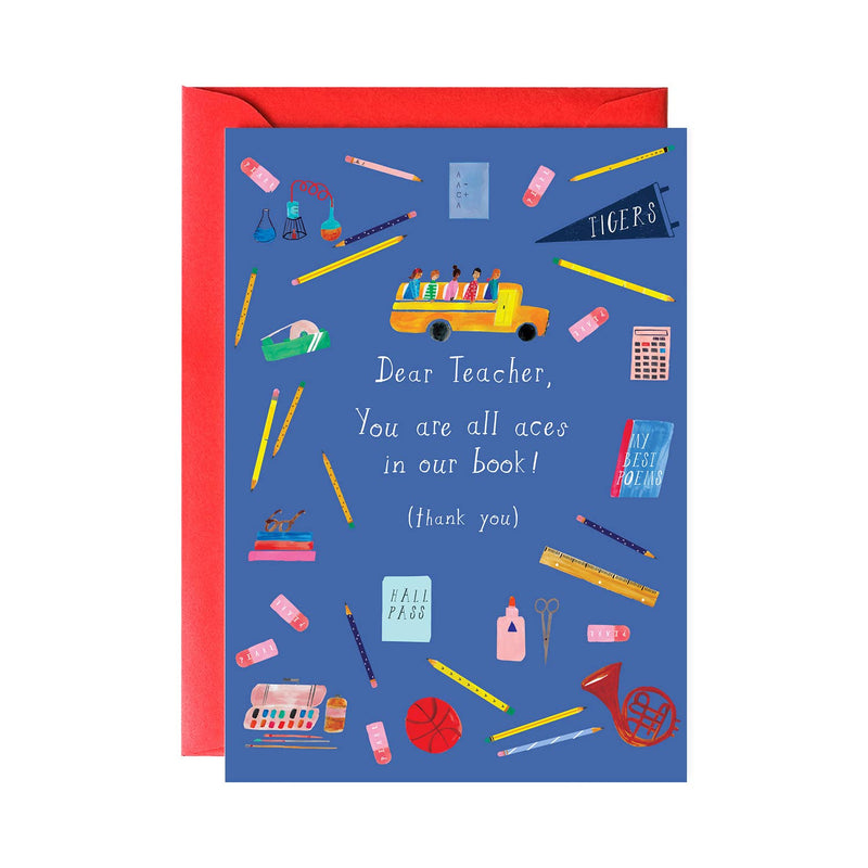 Teacher, You are All Aces! Thank you- Greeting Card
