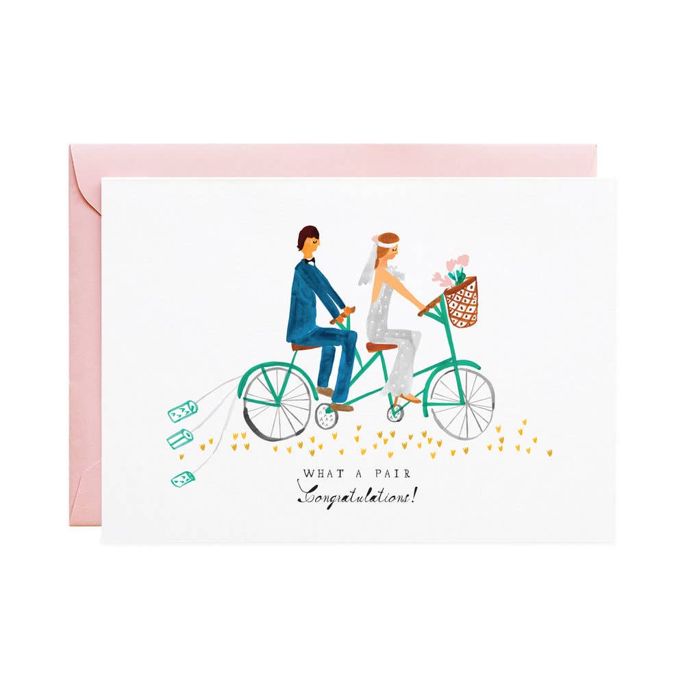 Tin Cans on the Tandem Wedding- Greeting Card
